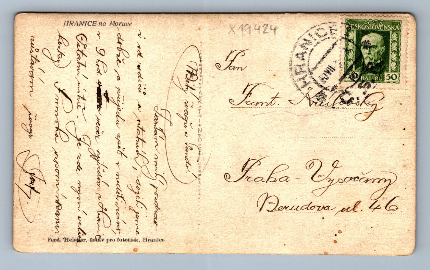 Pohlednice HRANICE NA MORAVĚ (x19424)