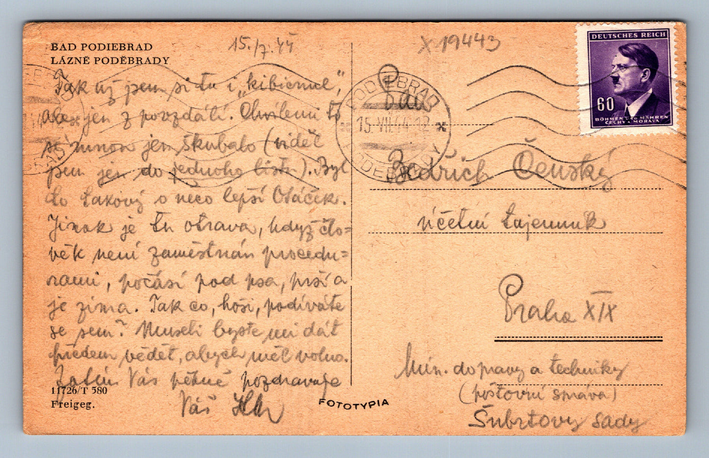 Pohlednice LÁZNĚ PODĚBRADY (x19443)