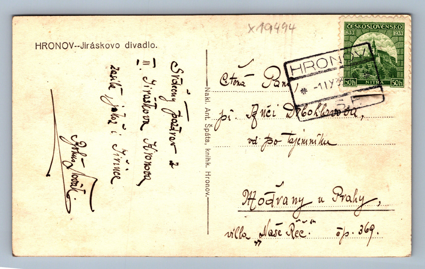 Pohlednice HRONOV (x19494)