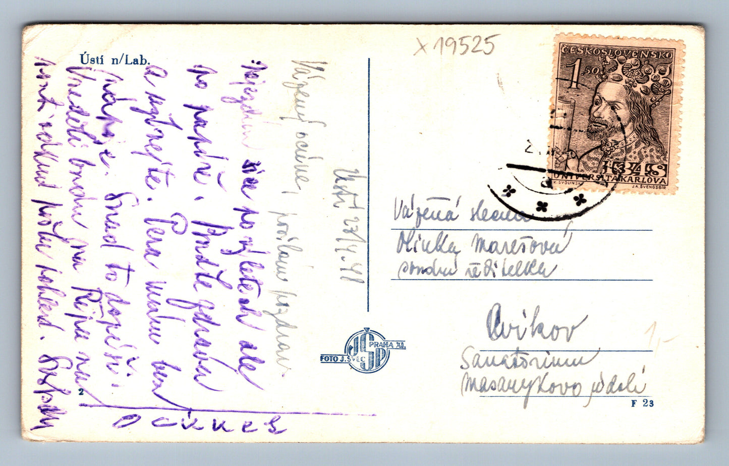 Postcard ÚSTÍ NAD LABEM (x19525)