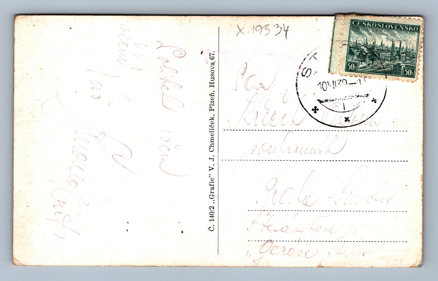 Pohlednice KLATOVY S HŮRKY SE SOKOLSKÝM STADIONEM (x19534)