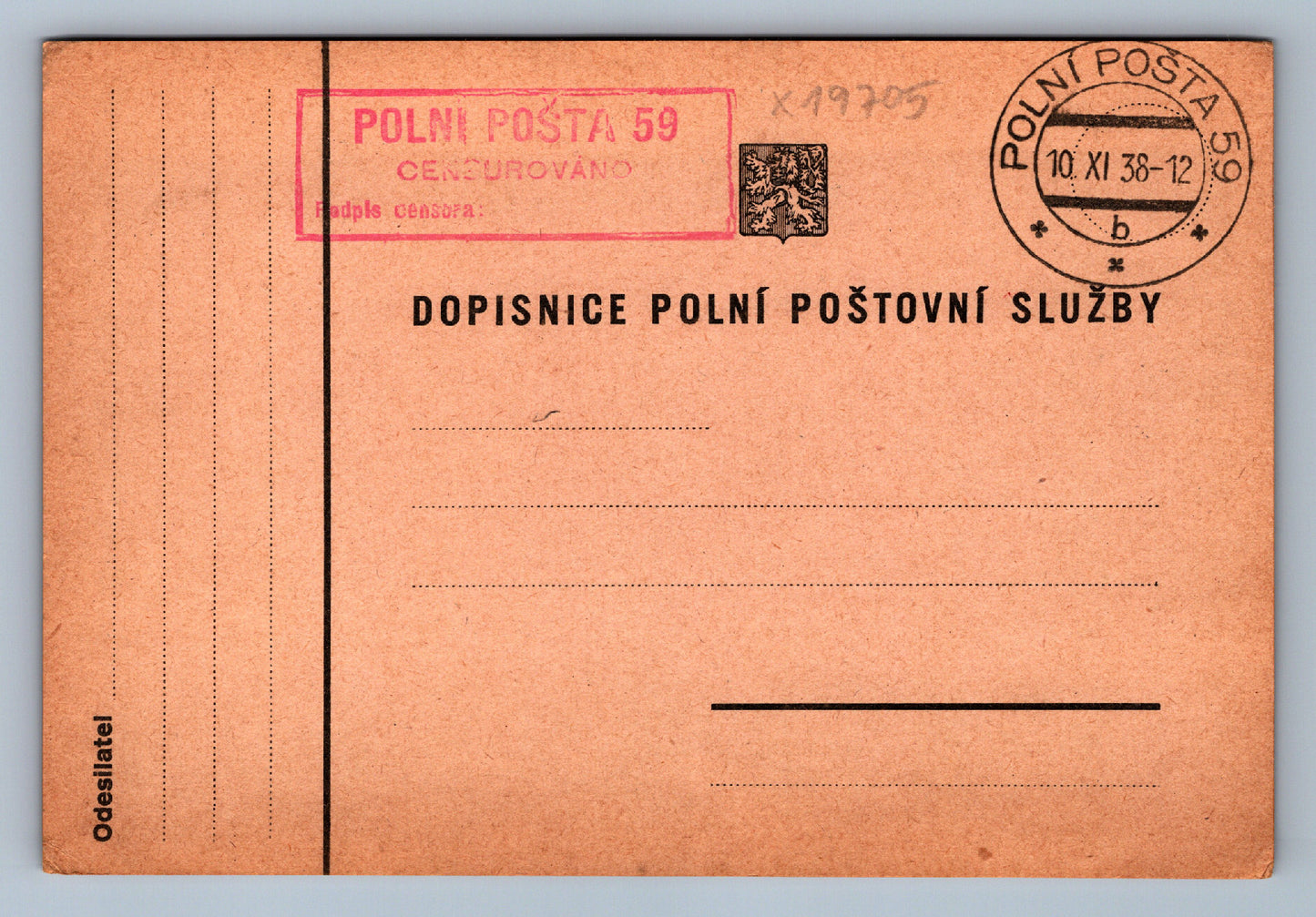 Pohlednice DOPISNICE POLNÍ POŠTA 59 (x19705)