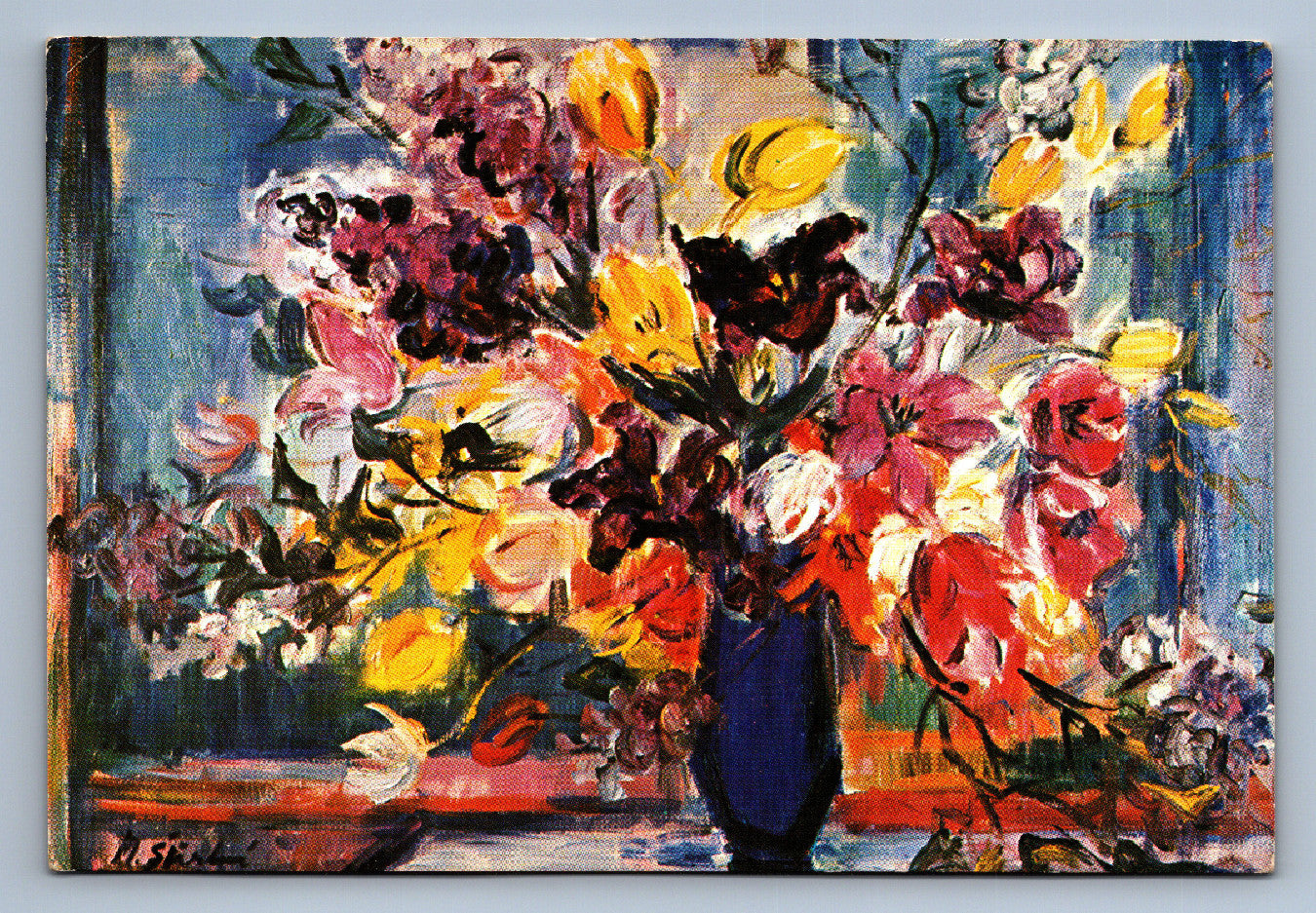 Pohlednice MARIE ŠŤASTNÁ AKADEMICKÁ MALÍŘKA JARNÍ KYTICE (x19858)