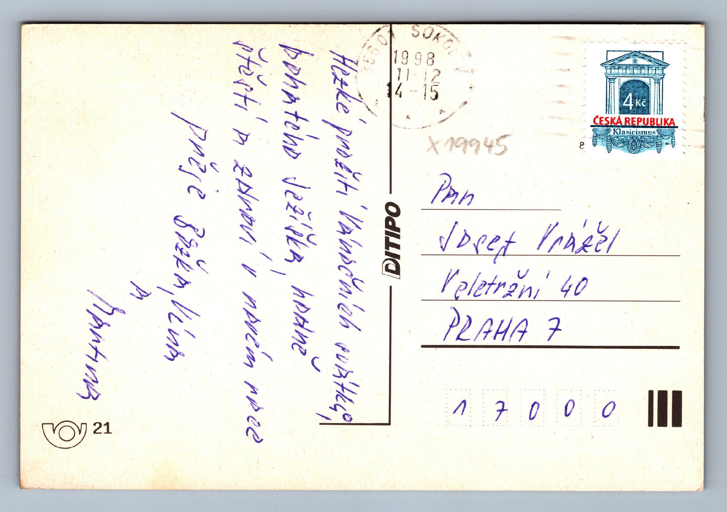 Pohlednice RADOSTNÉ VÁNOCE A ŠŤASTNÝ NOVÝ ROK (x19945)