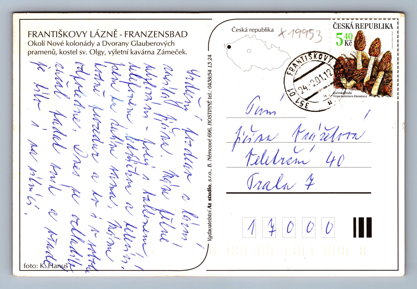 Pohlednice FRANTIŠKOVY LÁZNĚ (x19953)