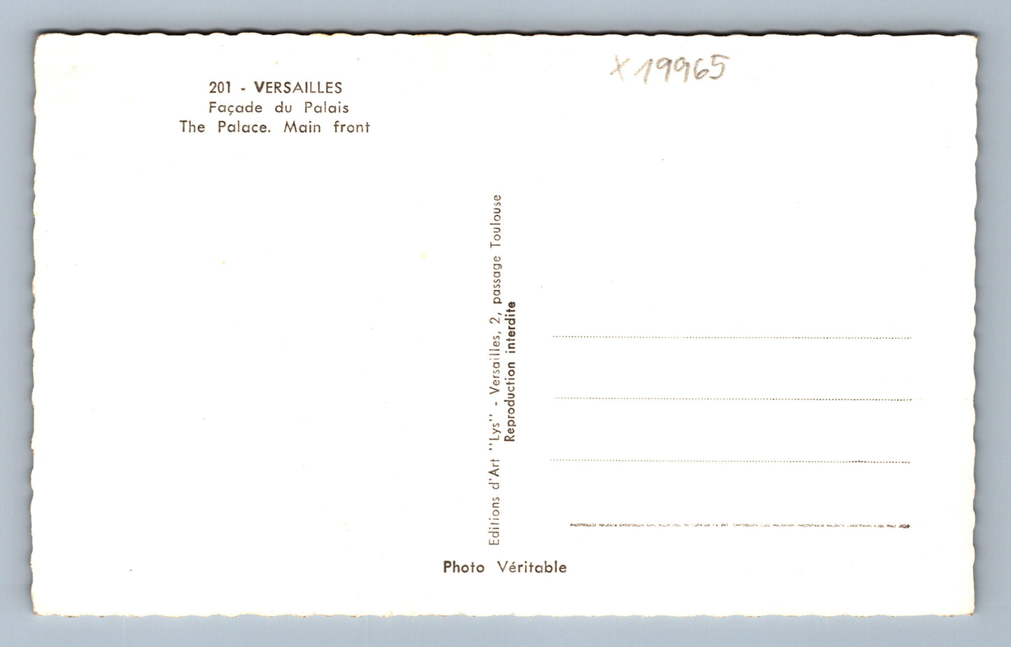 Pohlednice VERSAILLES (x19965)