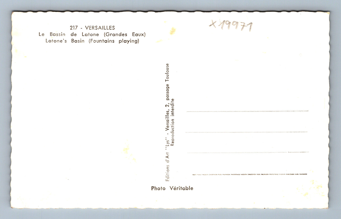 Pohlednice VERSAILLES (x19971)