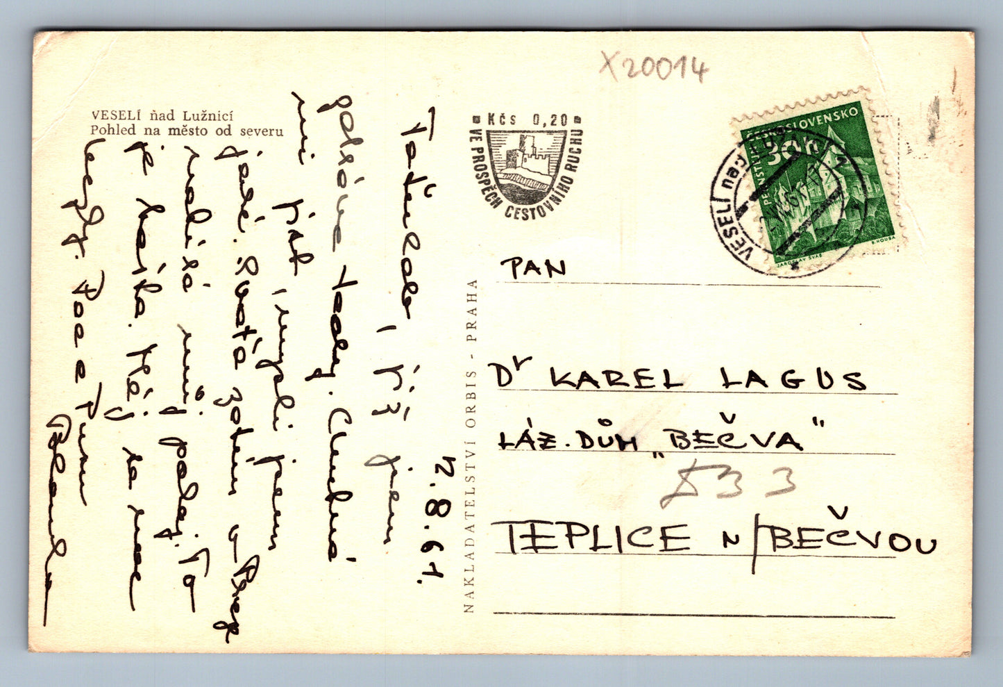 Postcard VESELÍ OVER THE LUŽNICÍ RIVER VIEW OF THE CITY FROM THE NORTH (x20014)