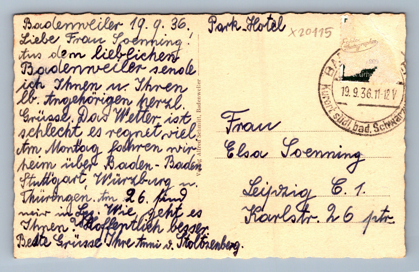 Postcard BAUDENWEILER (x20115)