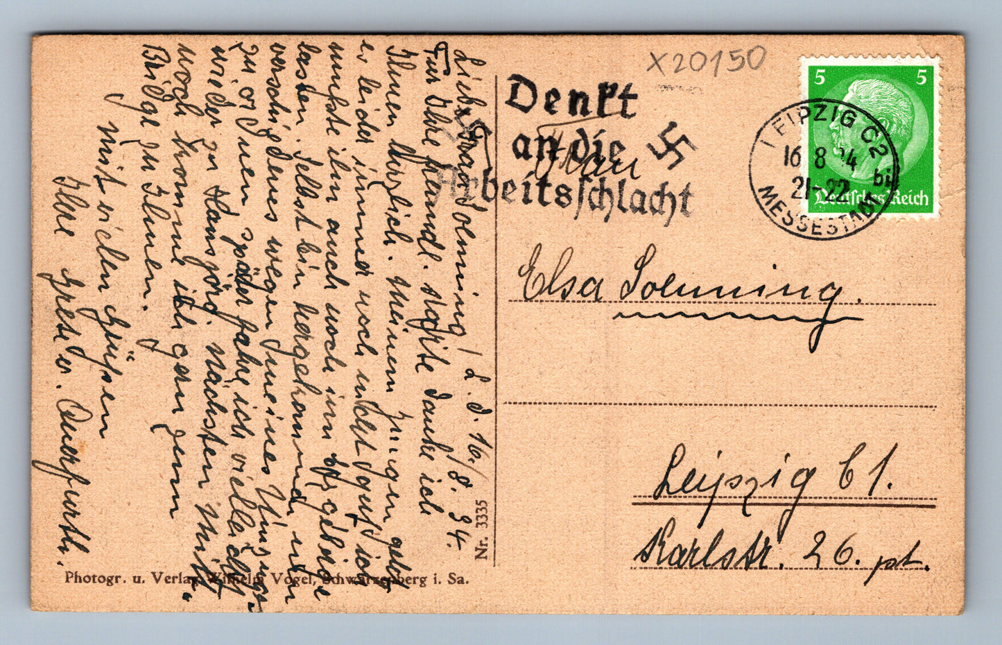 Postcard WOLFSGRÜN I. SÄCHS ERZGEL (x20150)