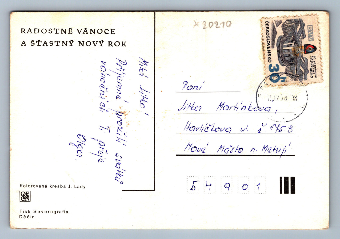 Pohlednice RADOSTNÉ VÁNOCE A ŠŤASTNÝ NOVÝ ROK J. LADA (x20210)