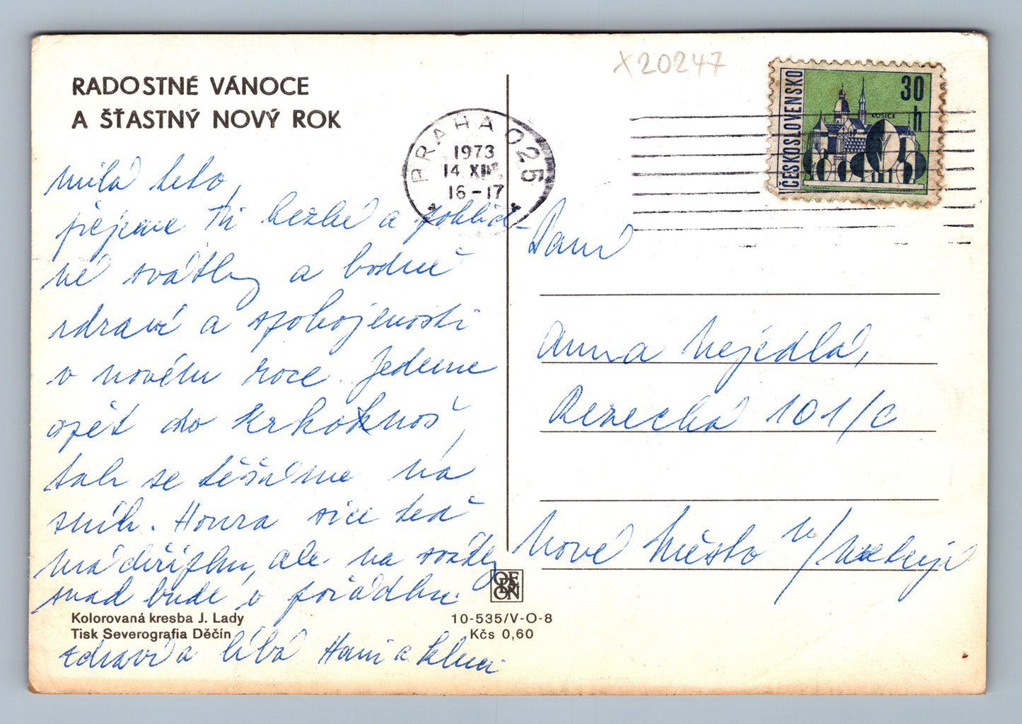 Pohlednice RADOSTNÉ VÁNOCE A ŠŤASTNÝ NOVÝ ROK J. LADA (x20247)