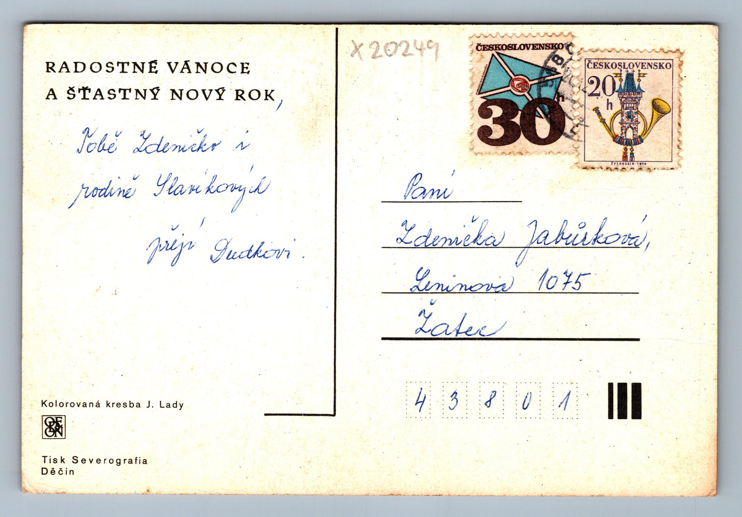 Pohlednice RADOSTNÉ VÁNOCE A ŠŤASTNÝ NOVÝ ROK J. LADA (x20249)