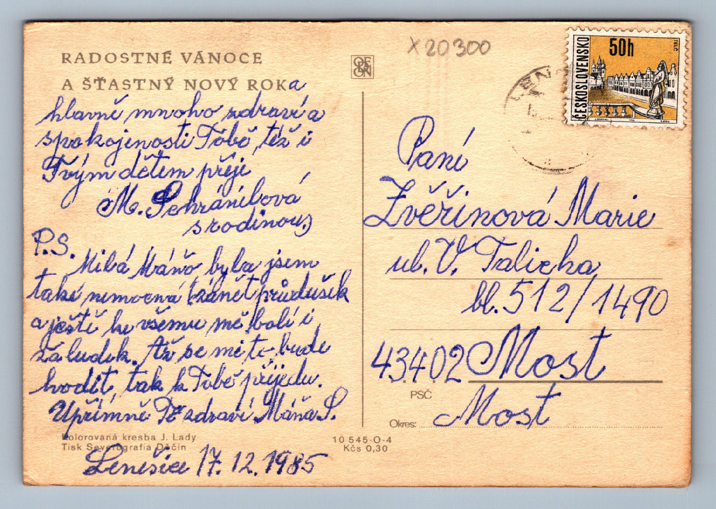 Postcard MERRY CHRISTMAS AND HAPPY NEW YEAR J. LADA (x20300)