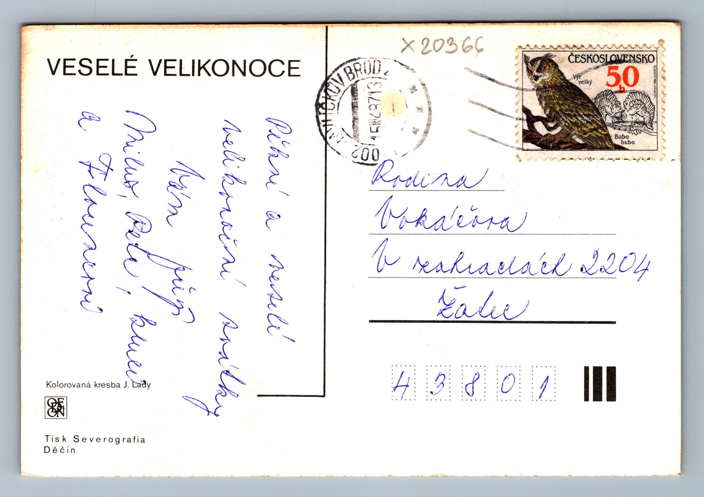 Pohlednice VESELÉ VELIKONOCE (x20366)
