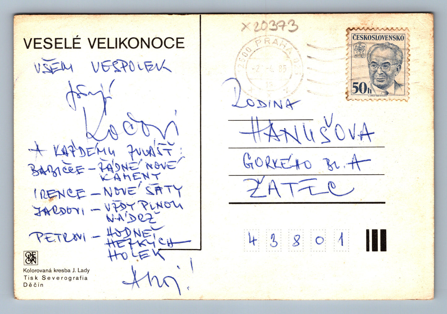 Pohlednice VESELÉ VELIKONOCE (x20373)