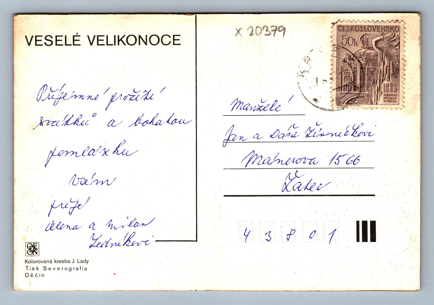 Pohlednice VESELÉ VELIKONOCE (x20379)