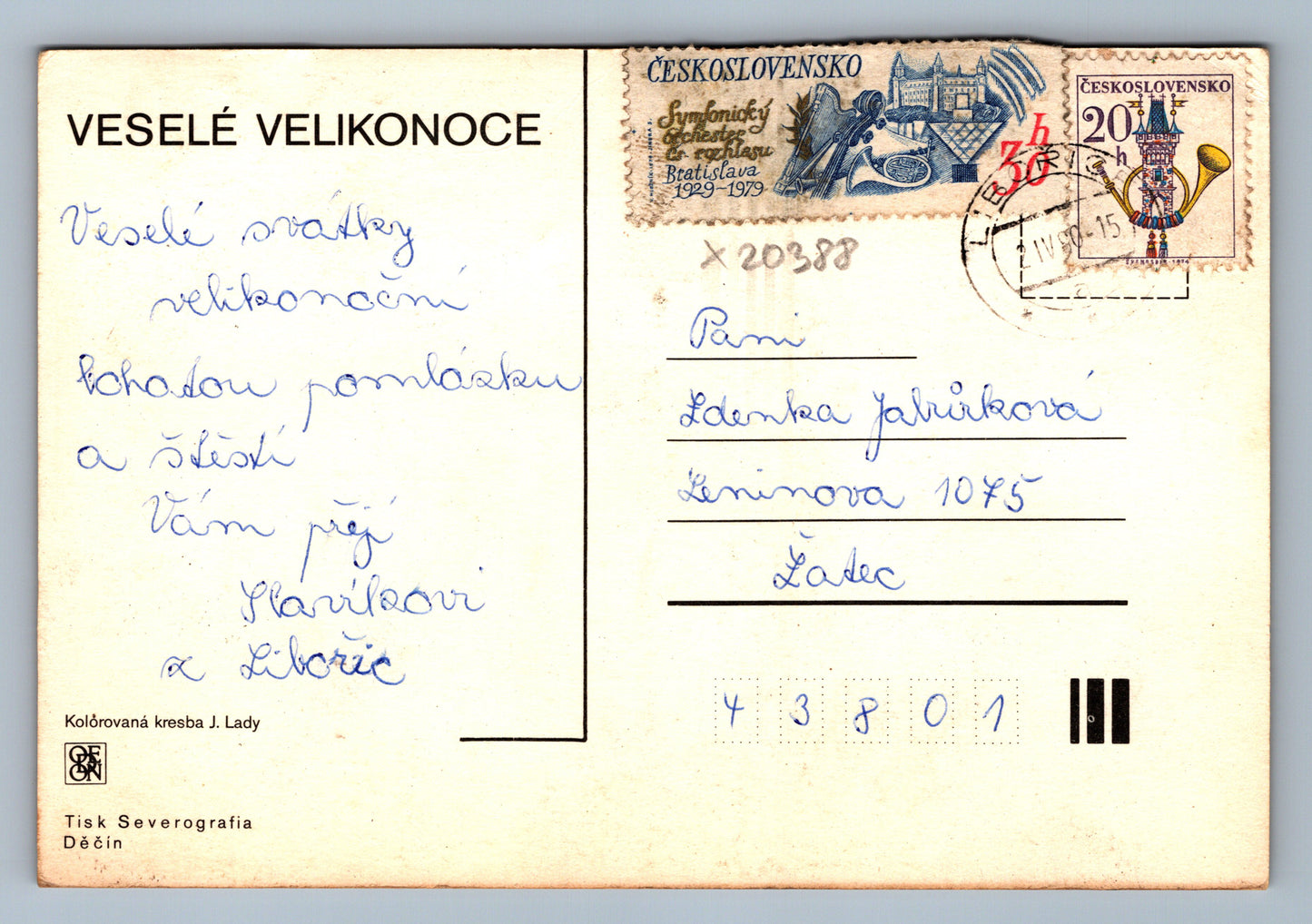Pohlednice VESELÉ VELIKONOCE (x20388)