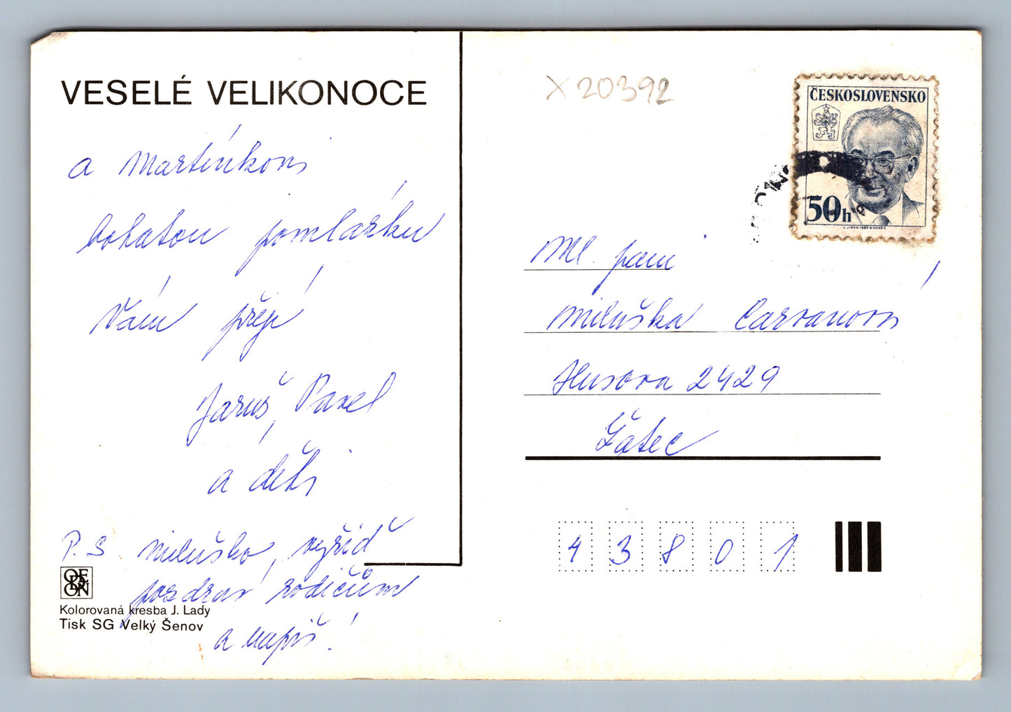 Pohlednice VESELÉ VELIKONOCE (x20392)