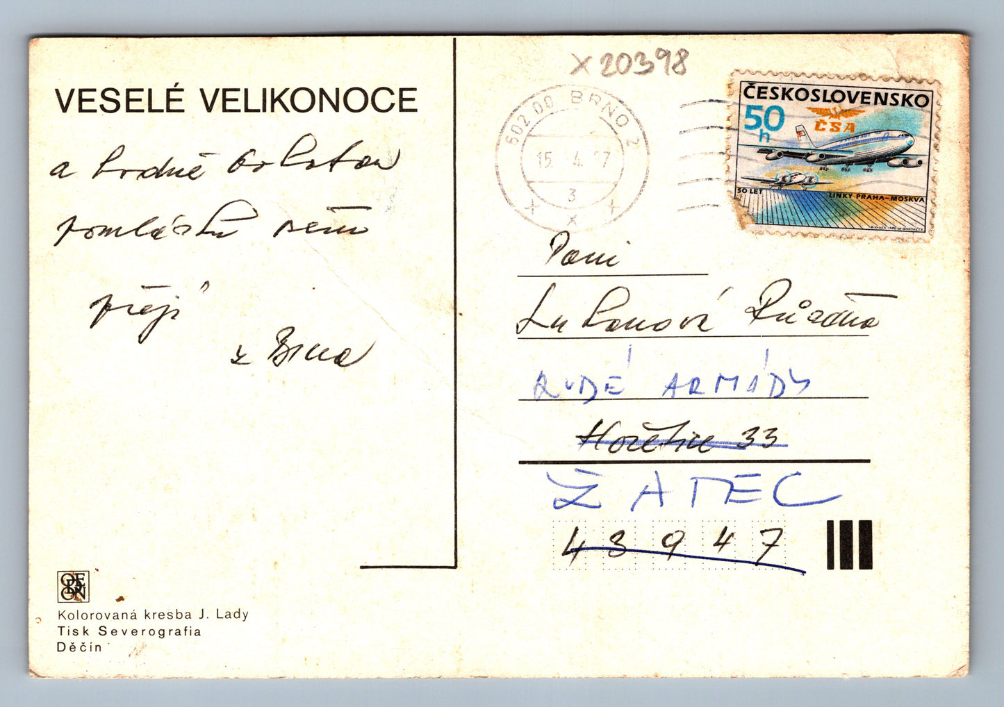 Pohlednice VESELÉ VELIKONOCE (x20398)