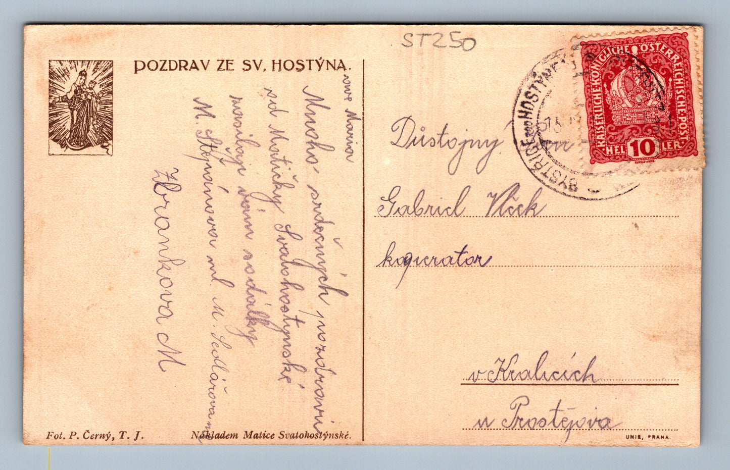 Pohlednice Pozdrav ze sv. Hostýna (ST250)