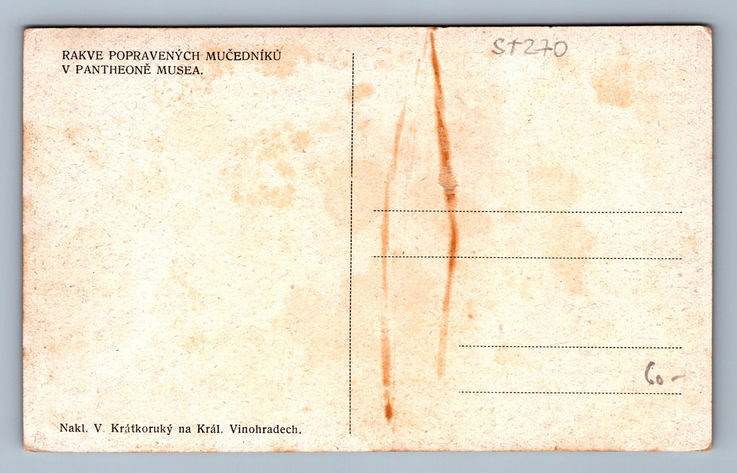 Pohlednice RAKVE POPRAVENÝCH MUČEDNÍKŮ V PANTHEONĚ MUSEA (ST270)
