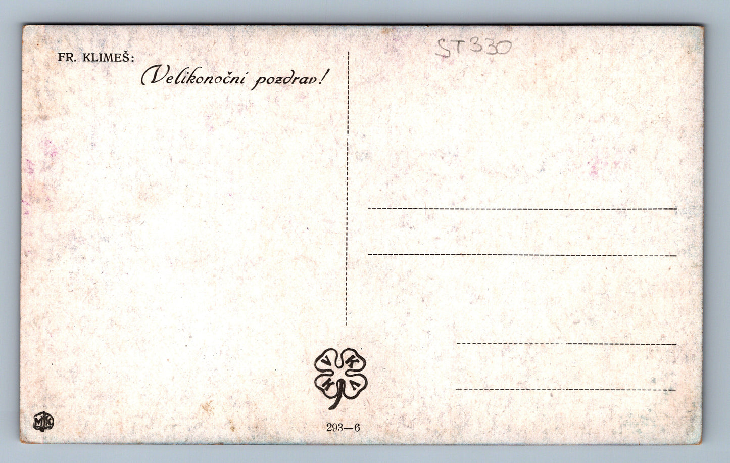 Pohlednice VELIKONOČNÍ POZDRAV FR. KLIMEŠ (ST330)