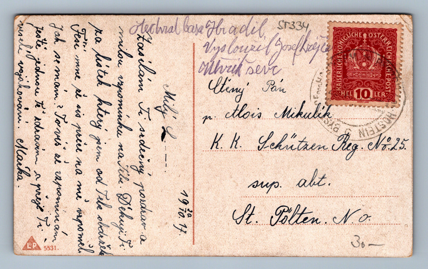 Postcard SHEPHERD'S LITTLE SHEEP (ST334)