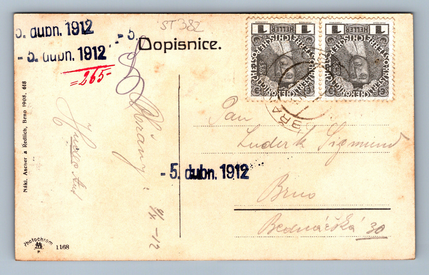 Pohlednice POZDRAV Z OBŘAN VILY (ST382)