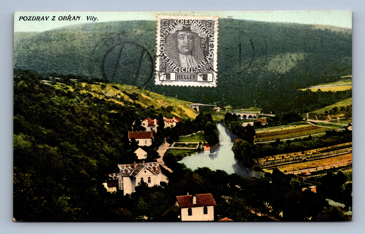 Pohlednice POZDRAV Z OBŘAN VILY (ST382)