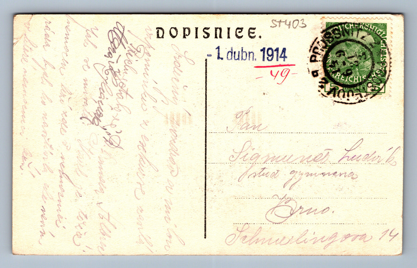 Pohlednice PROSTĚJOV NÁRODNÍ DŮM (ST403)
