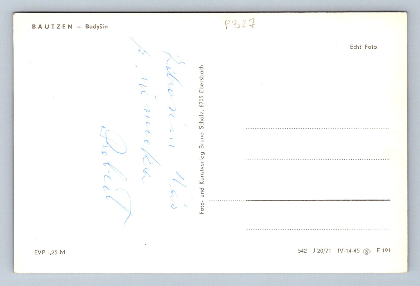 Pohlednice Bautzen - Budyšin (P327)