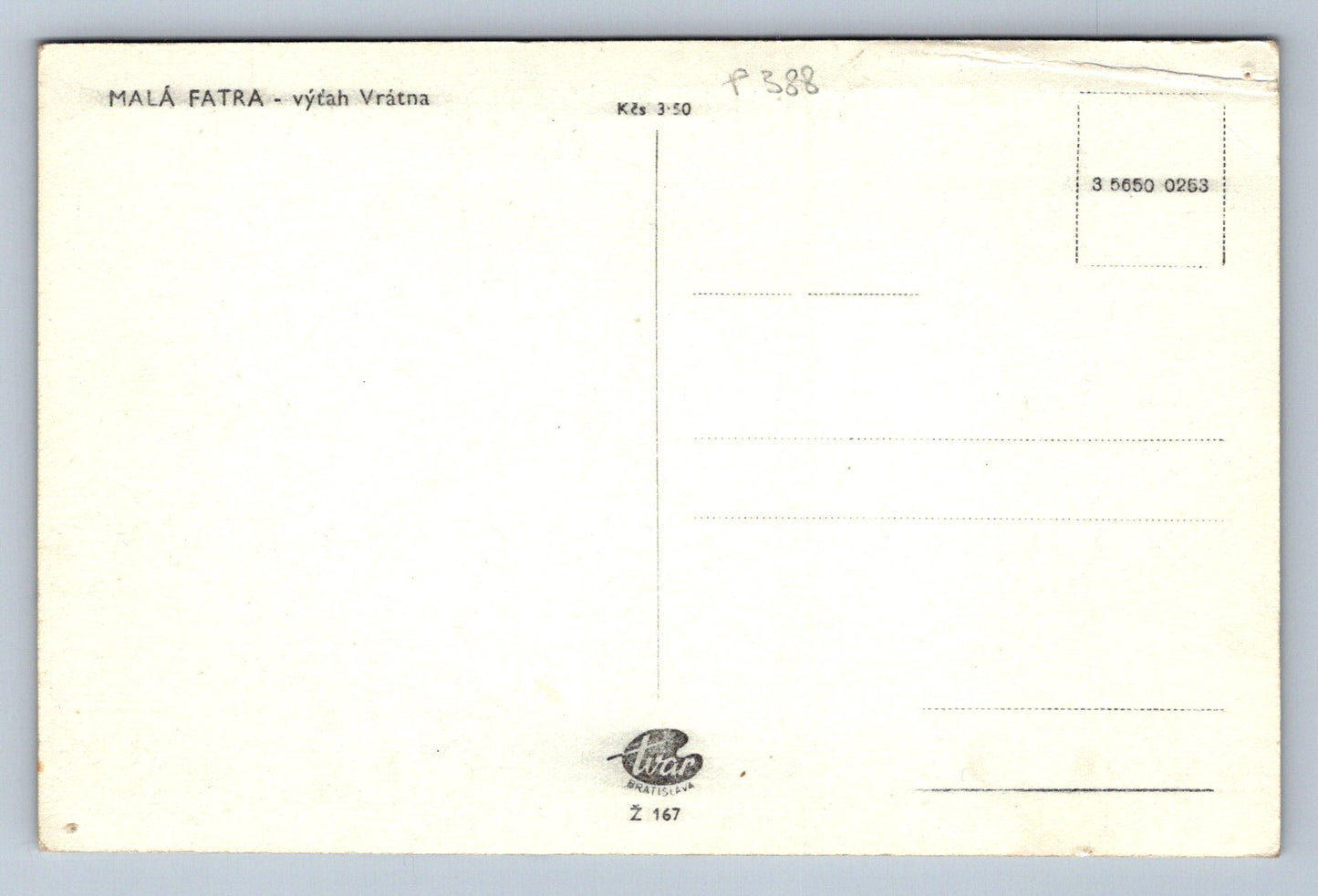 Postcard MALÁ FATRA - doorman lift (P388)