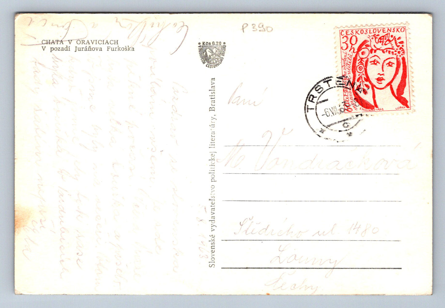 Pohlednice CHATA V ORAVICIACH (P390)