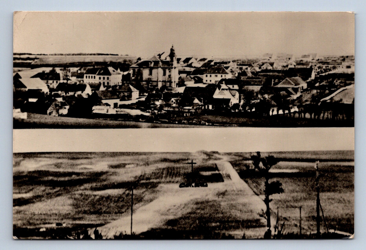 Pohlednice LIDICE - pred a po zničení - koláž (P451)