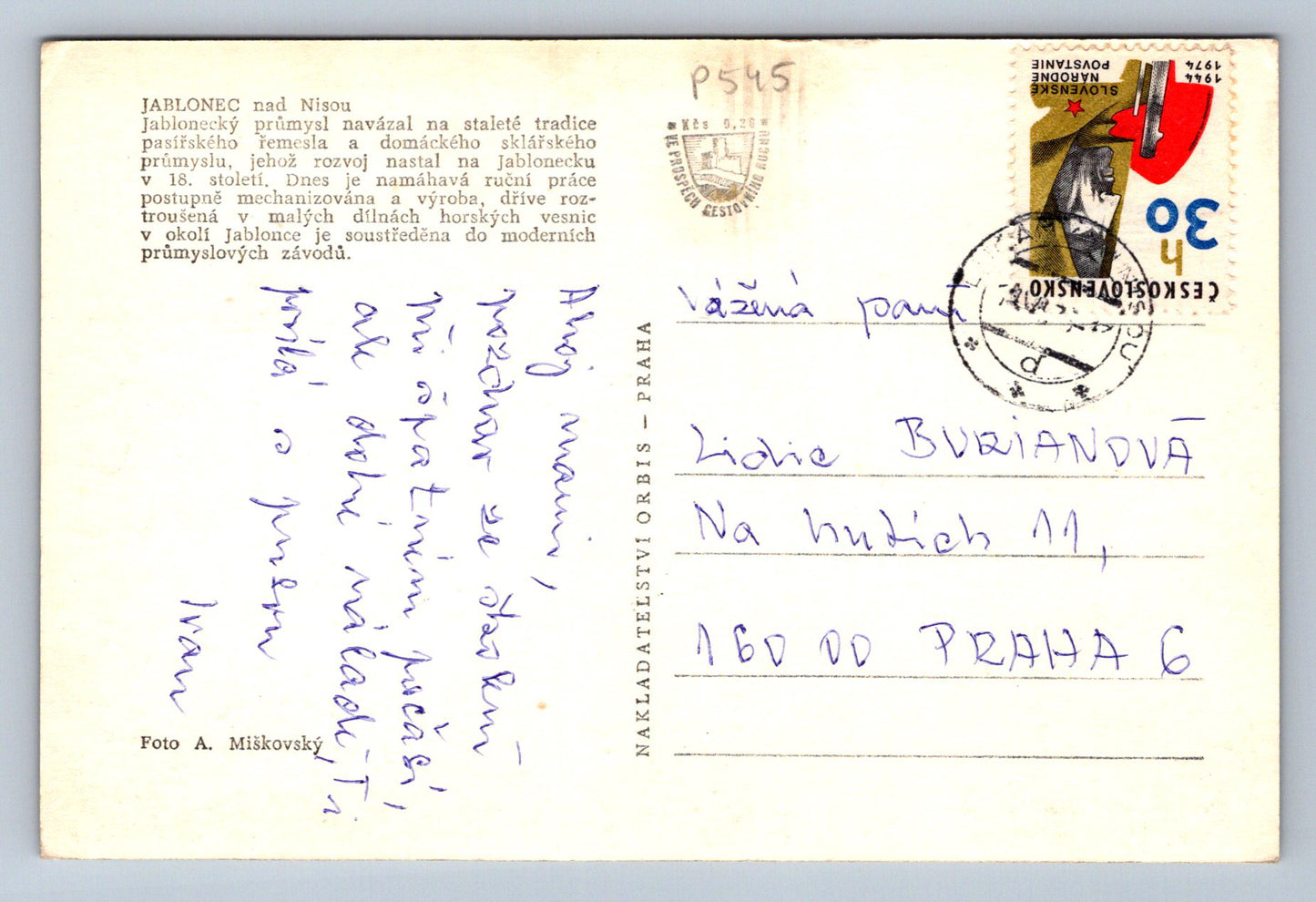 Pohlednice JABLONEC nad Nisou (P545)