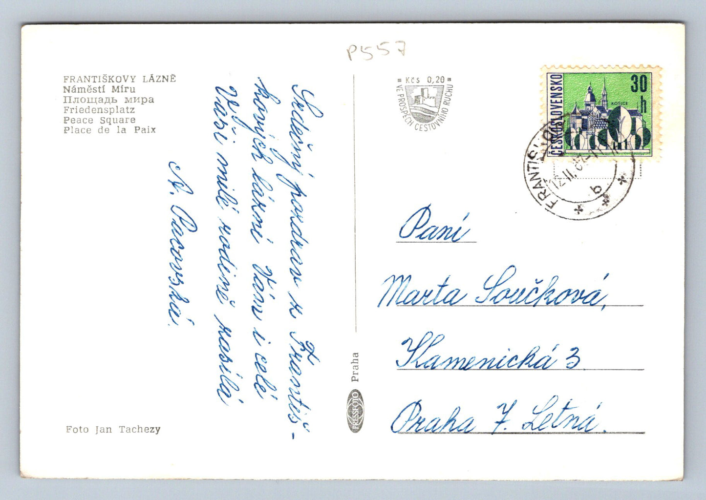 Pohlednice FRANTIŠKOVY LÁZNĚ - Náměstí Míru (P557)