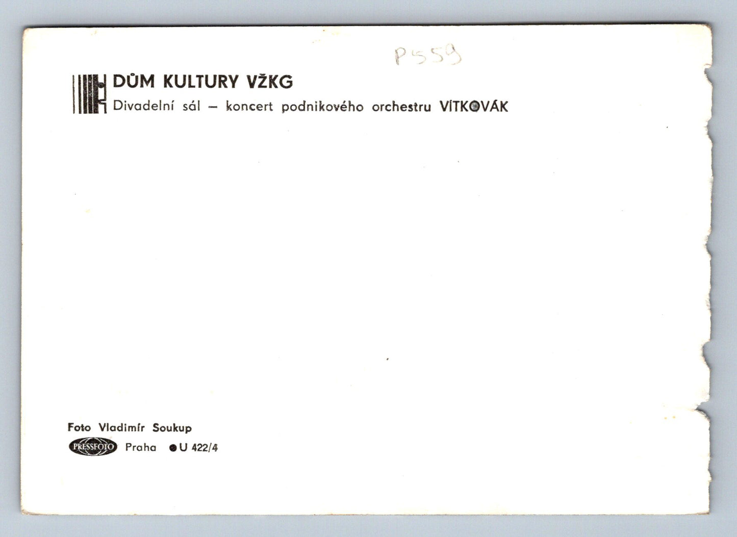 Pohlednice DŮM KULTURY VŽKG - Divadelní sál orchestr VÍTKOVÁK (P559)