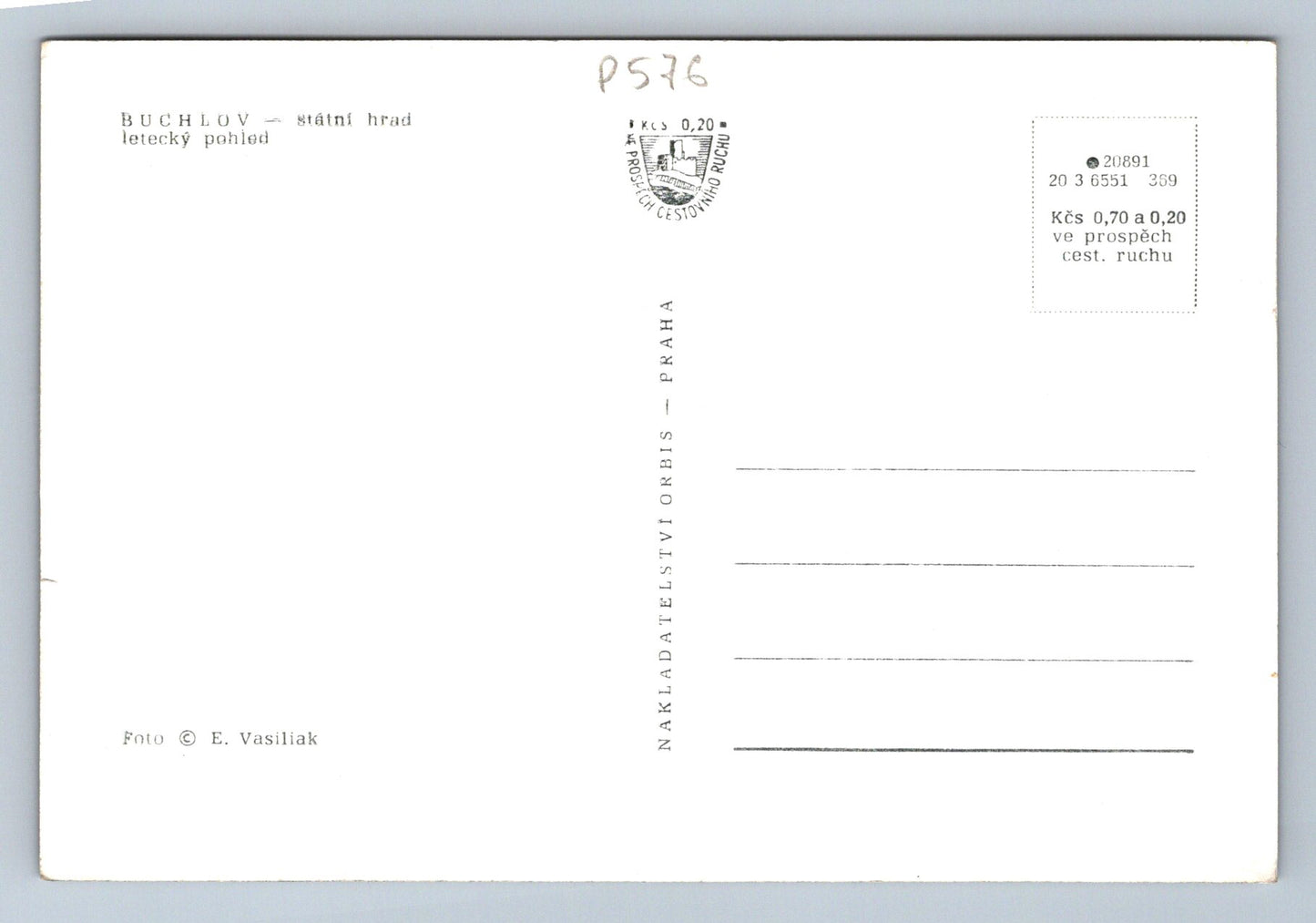 Pohlednice BUCHLOV - státní hrad - letecký pohled (P576)