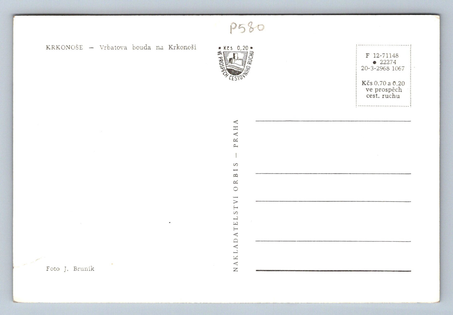 Pohlednice KRKONOŠE - Vrbatova bouda na Krkonoši (P580)