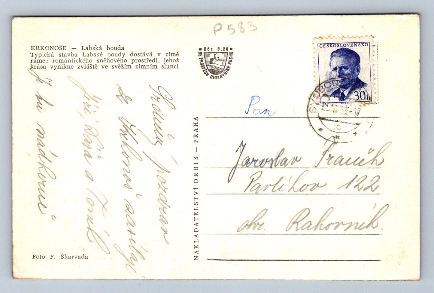 Pohlednice KRKONOŠE - Labská bouda (P583)