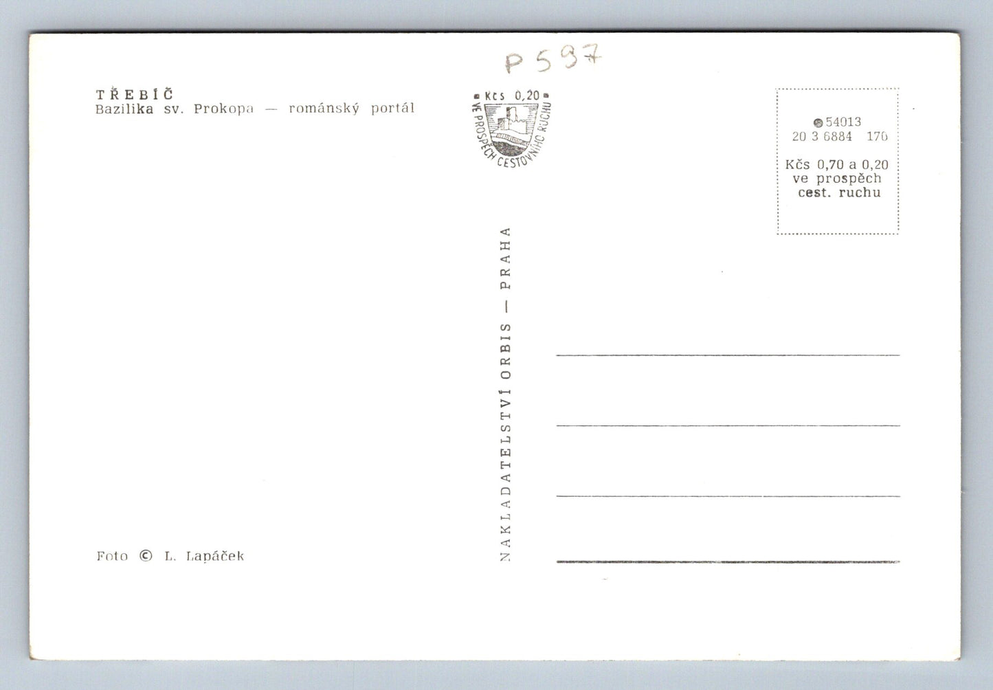 Pohlednice TŘEBÍČ - Bazilika sv. Prokopa - ROMÁNSKÝ PORTÁL (P597)