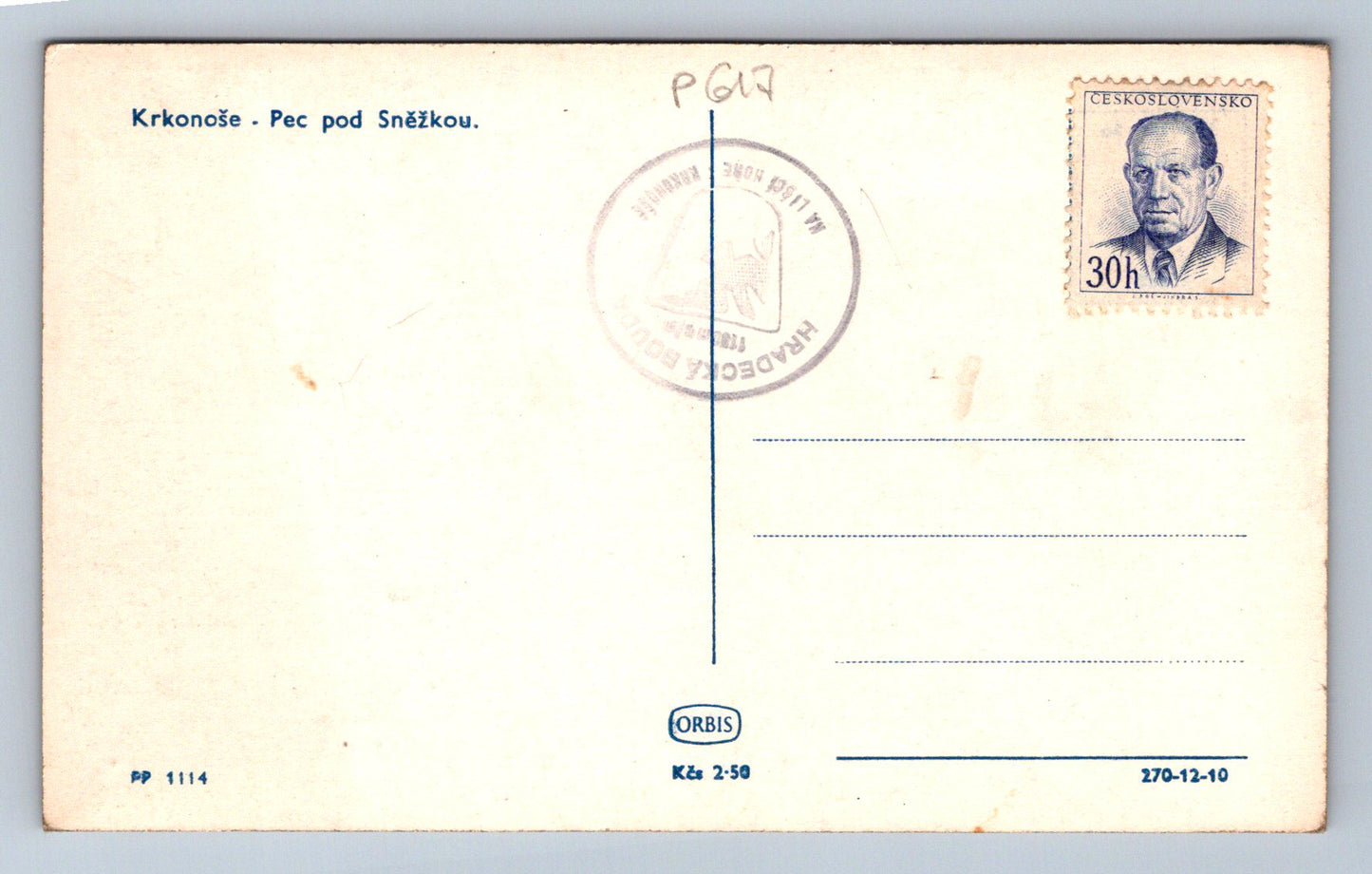 Pohlednice KRKONOŠE - PEC pod Sněžkou (P617)
