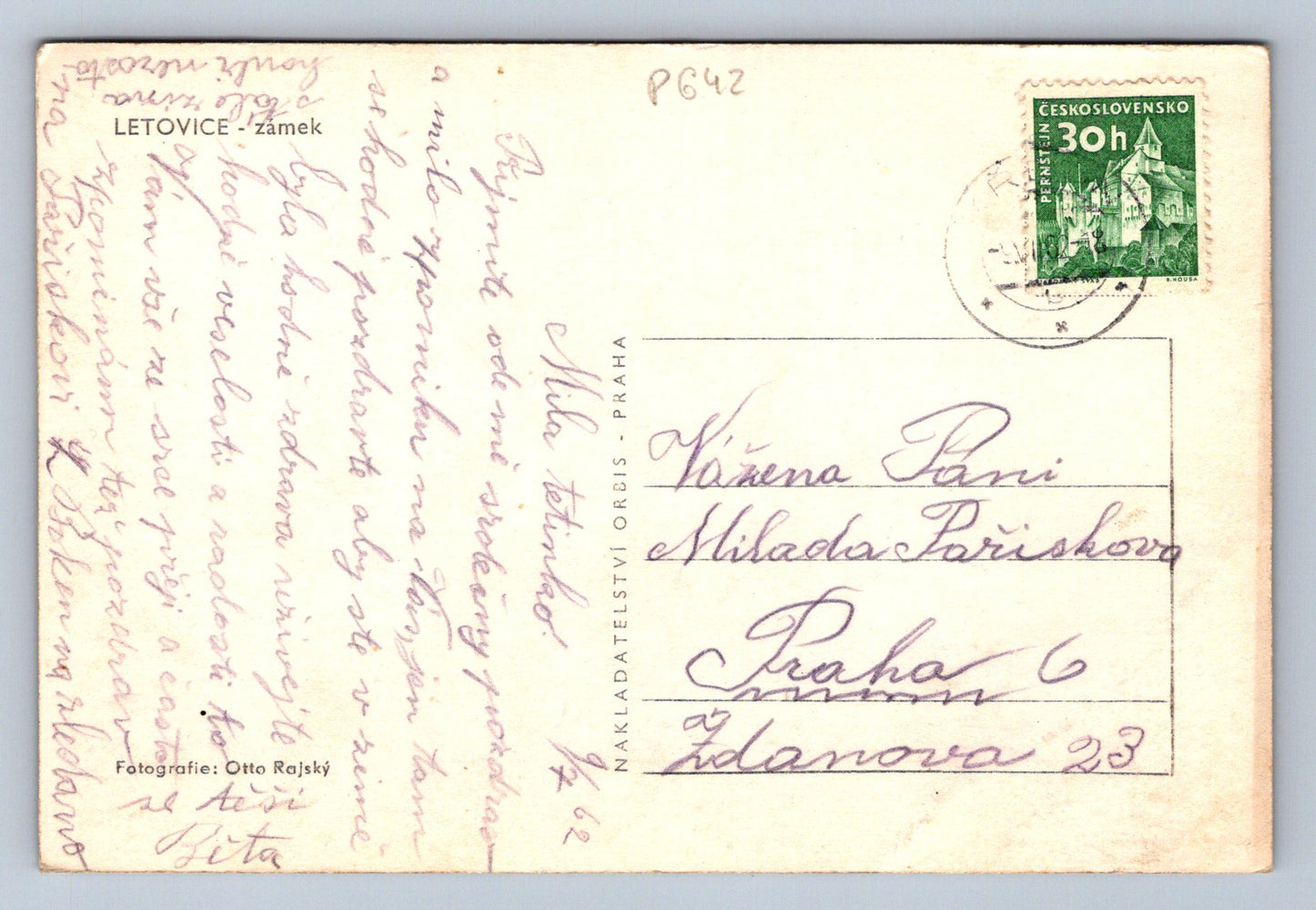 Pohlednice LETOVICE - zámek (P642)