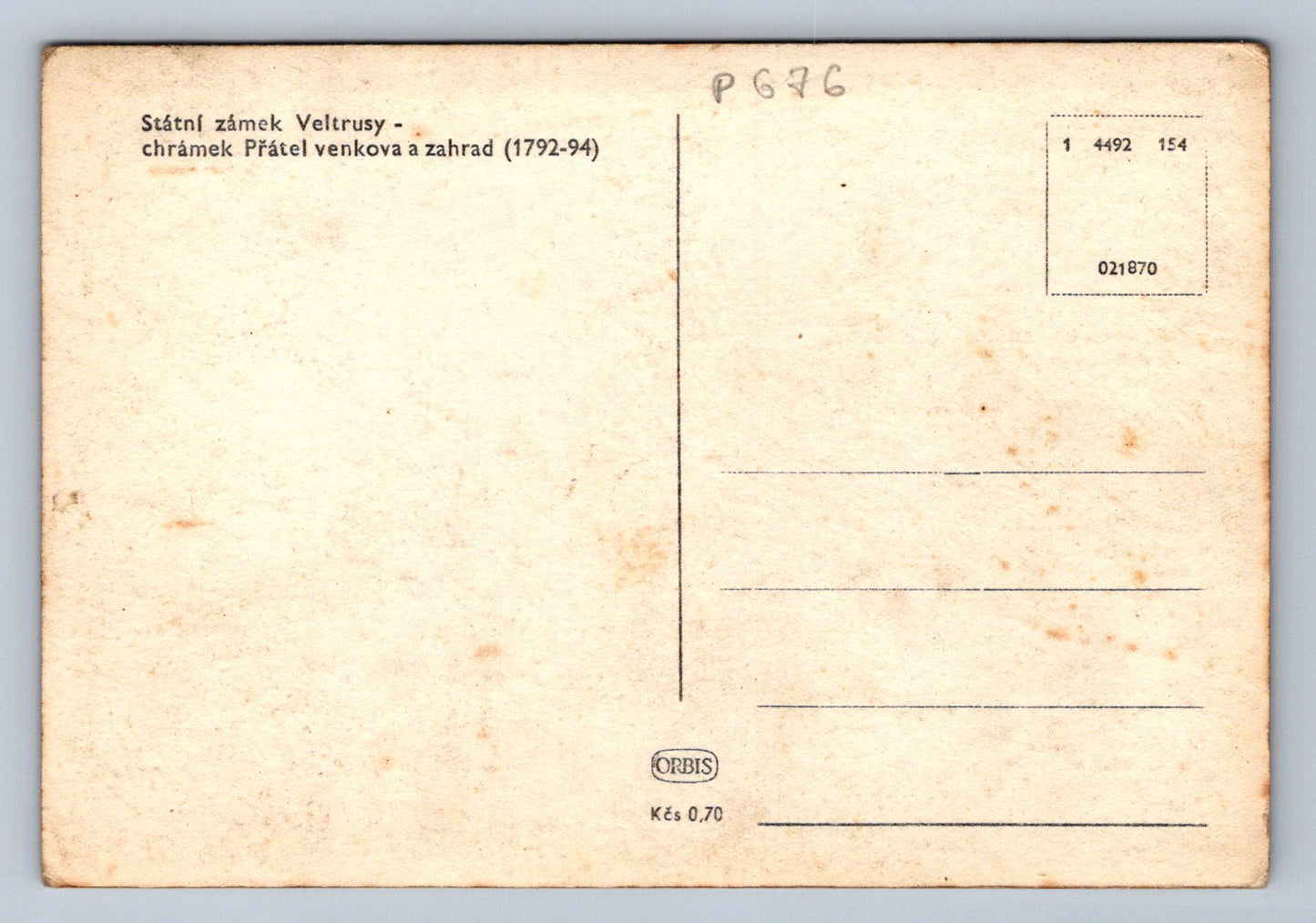 Pohlednice Státní zámek Veltrusy chrámek Přátel venkova (P676)