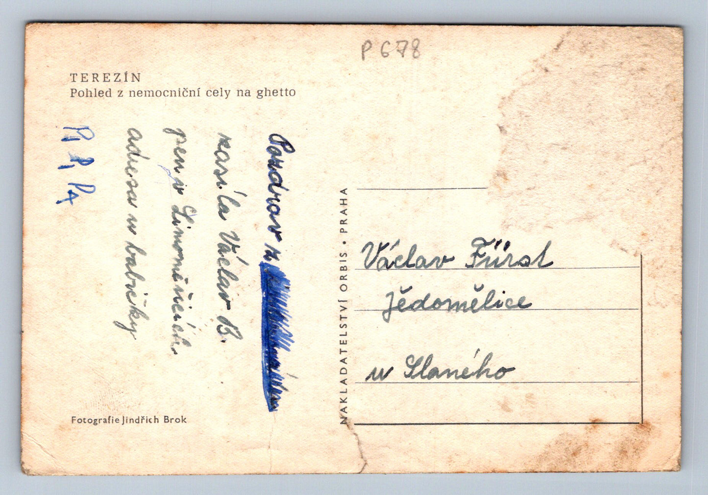 Pohlednice TEREZÍN - Pohled z nemocniční cely na ghetto (P678)