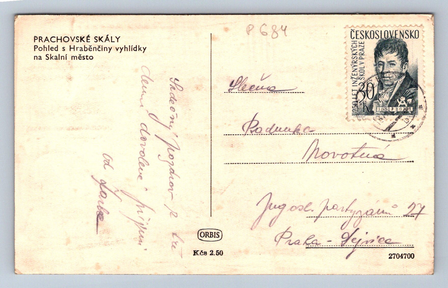 Pohlednice PRACHOVSKÉ SKÁLY (P684)