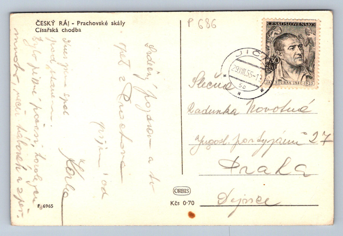 Pohlednice Český ráj - PRACHOVSKÉ SKÁLY - Císařská chodba (P686)
