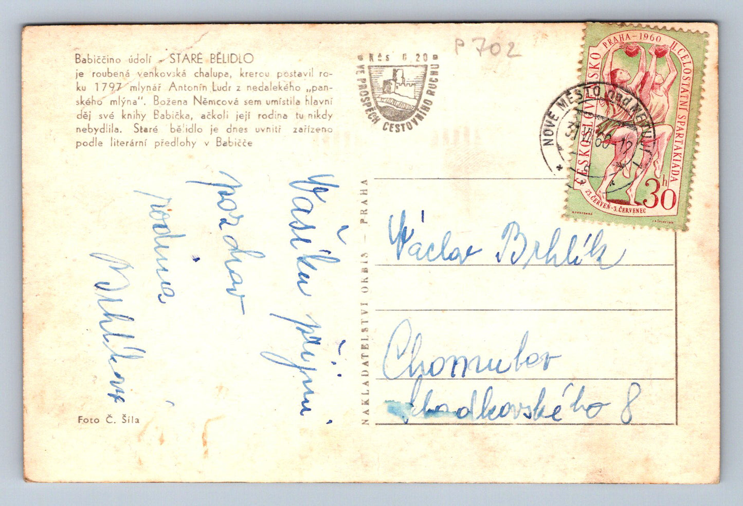 Pohlednice Babiččino údolí - STARÉ BĚLIDLO (P702)