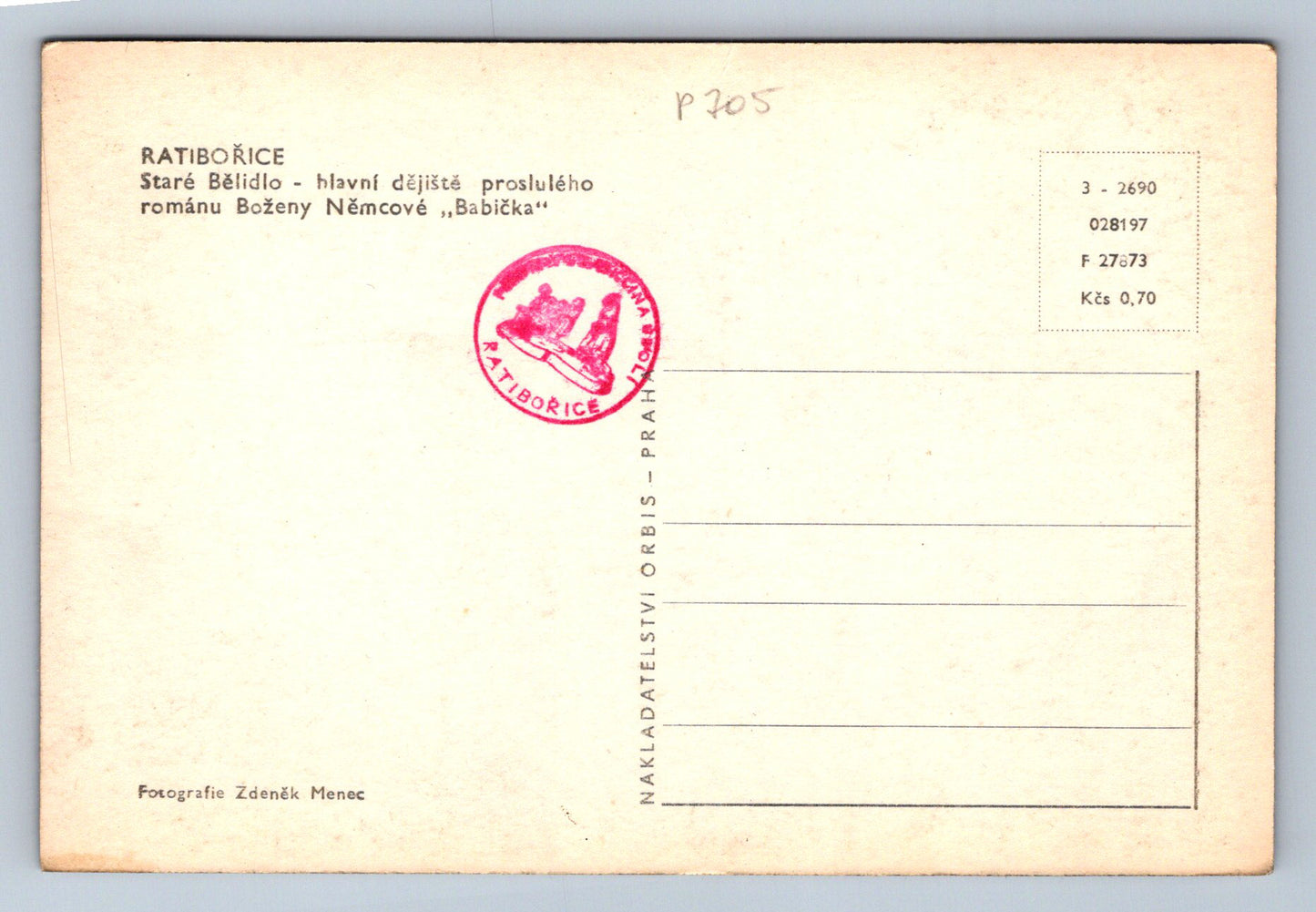 Pohlednice RATIBOŘICE - Staré Bělidlo (P705)